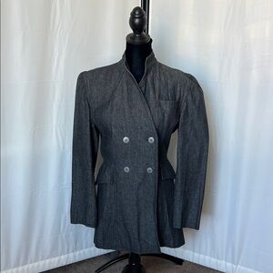 Jean Paul Sy Double-Breasted Charcoal Gray Denim Coat